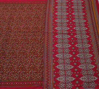 Sushila Vintage Magenta Saree 100% Pure Cotton Printed Floral Soft Craft Fabric