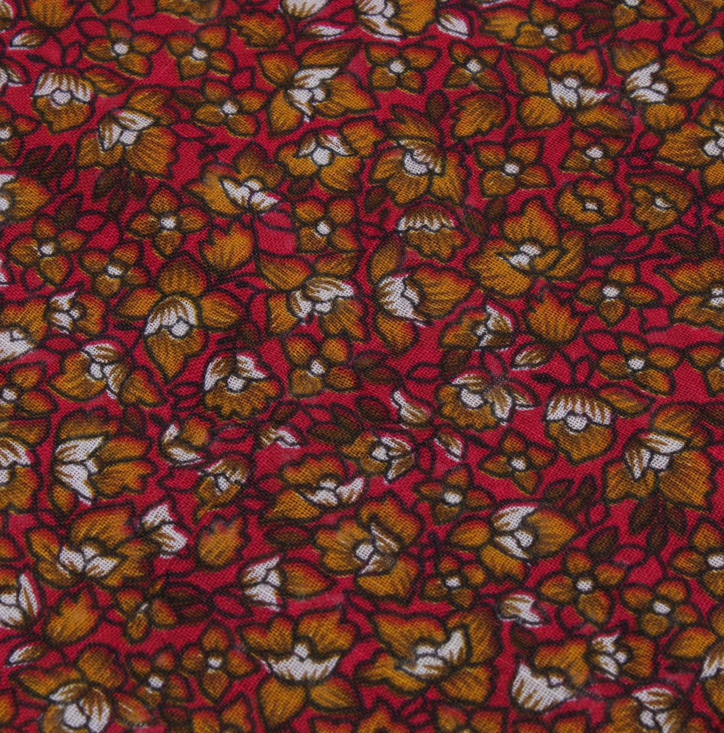 Sushila Vintage Magenta Saree 100% Pure Cotton Printed Floral Soft Craft Fabric
