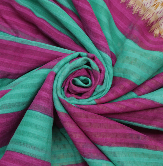 Sushila Vintage Multi-Color Indian Saree Pure Cotton Printed Soft Craft Fabric