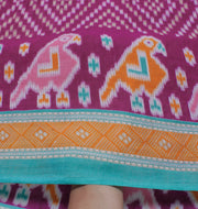 Sushila Vintage Purple Saree 100% Pure Cotton Printed 5 Yard Soft Craft Fabric