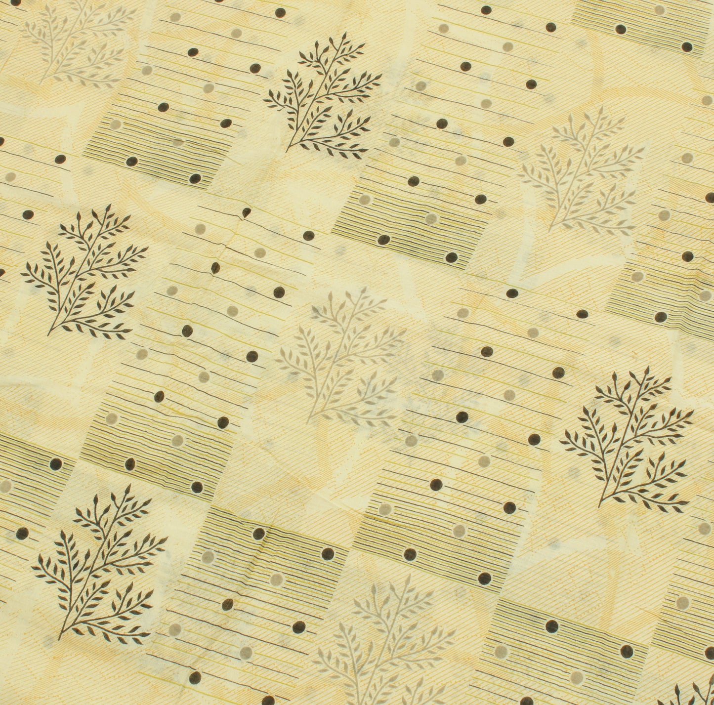 Sushila Vintage Cream Saree 100% Pure Cotton Printed Floral Soft Craft Fabric