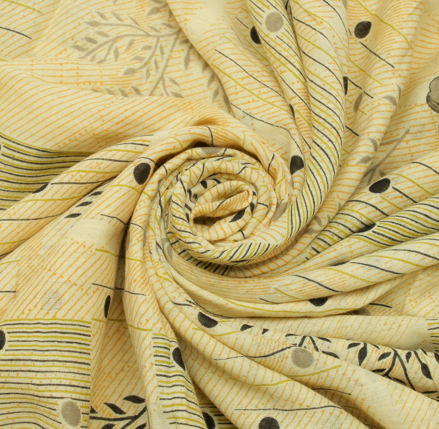 Sushila Vintage Cream Saree 100% Pure Cotton Printed Floral Soft Craft Fabric