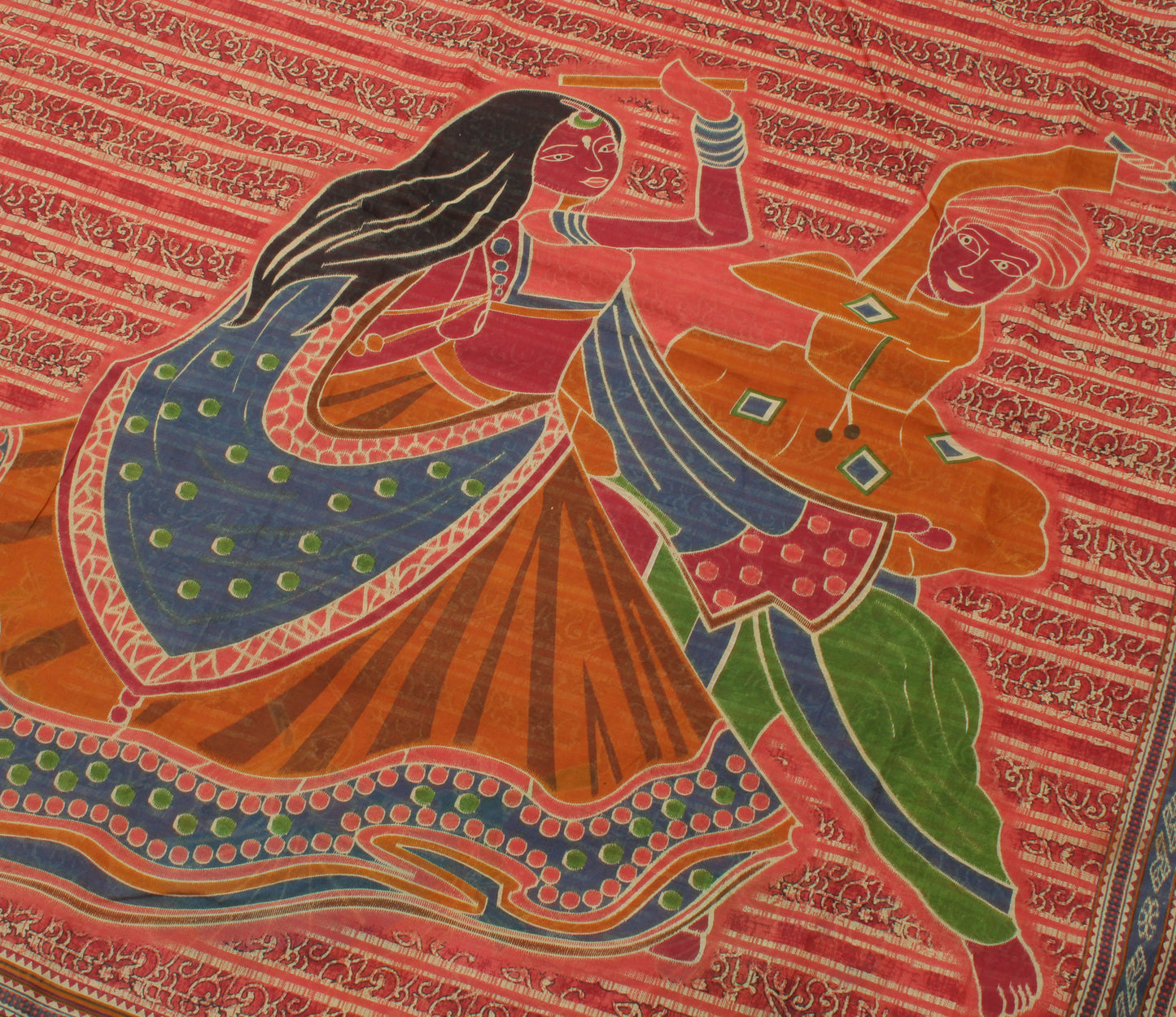 Sushila Vintage Indian Saree 100% Pure Cotton Printed Human Soft Craft Fabric