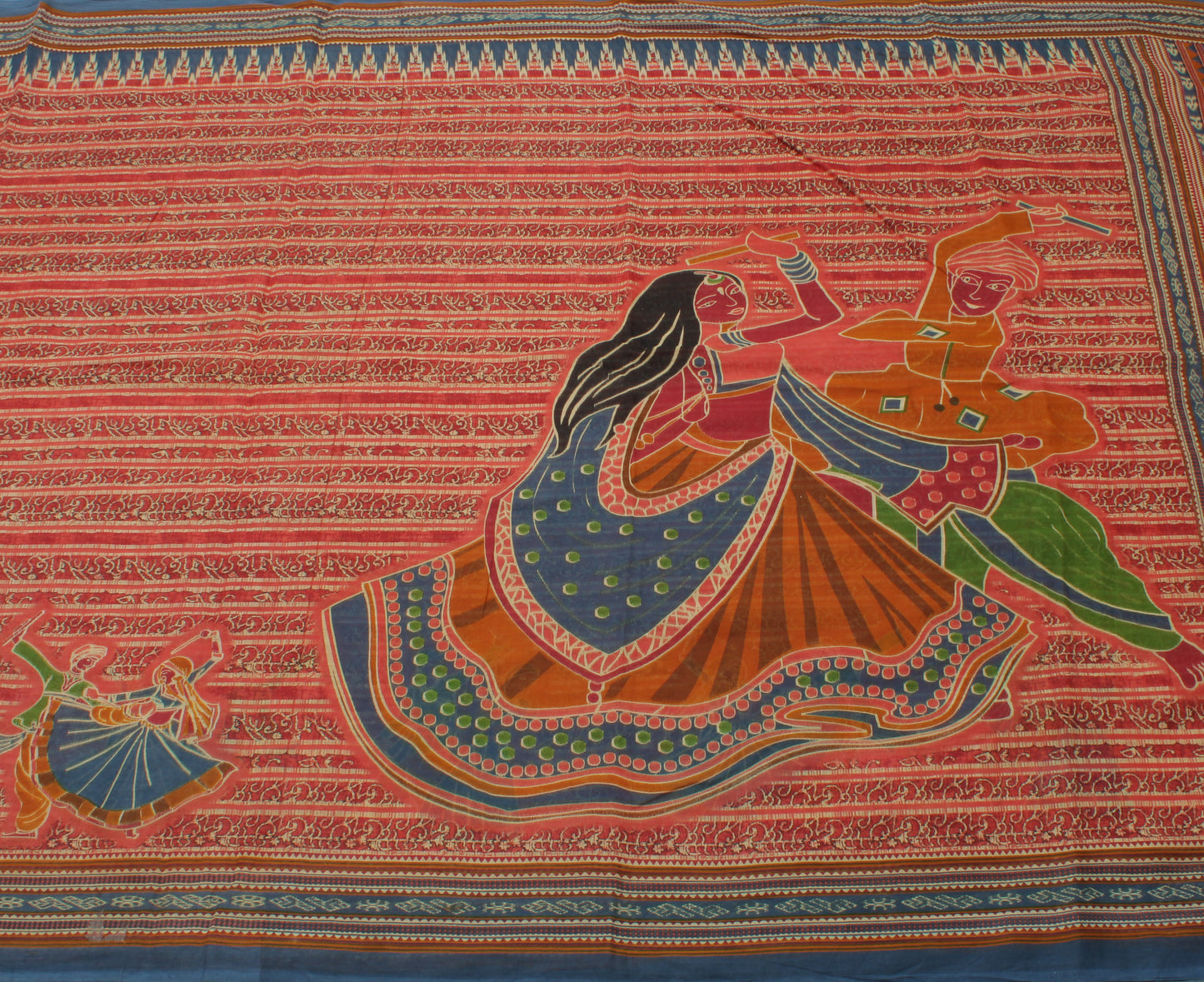 Sushila Vintage Indian Saree 100% Pure Cotton Printed Human Soft Craft Fabric