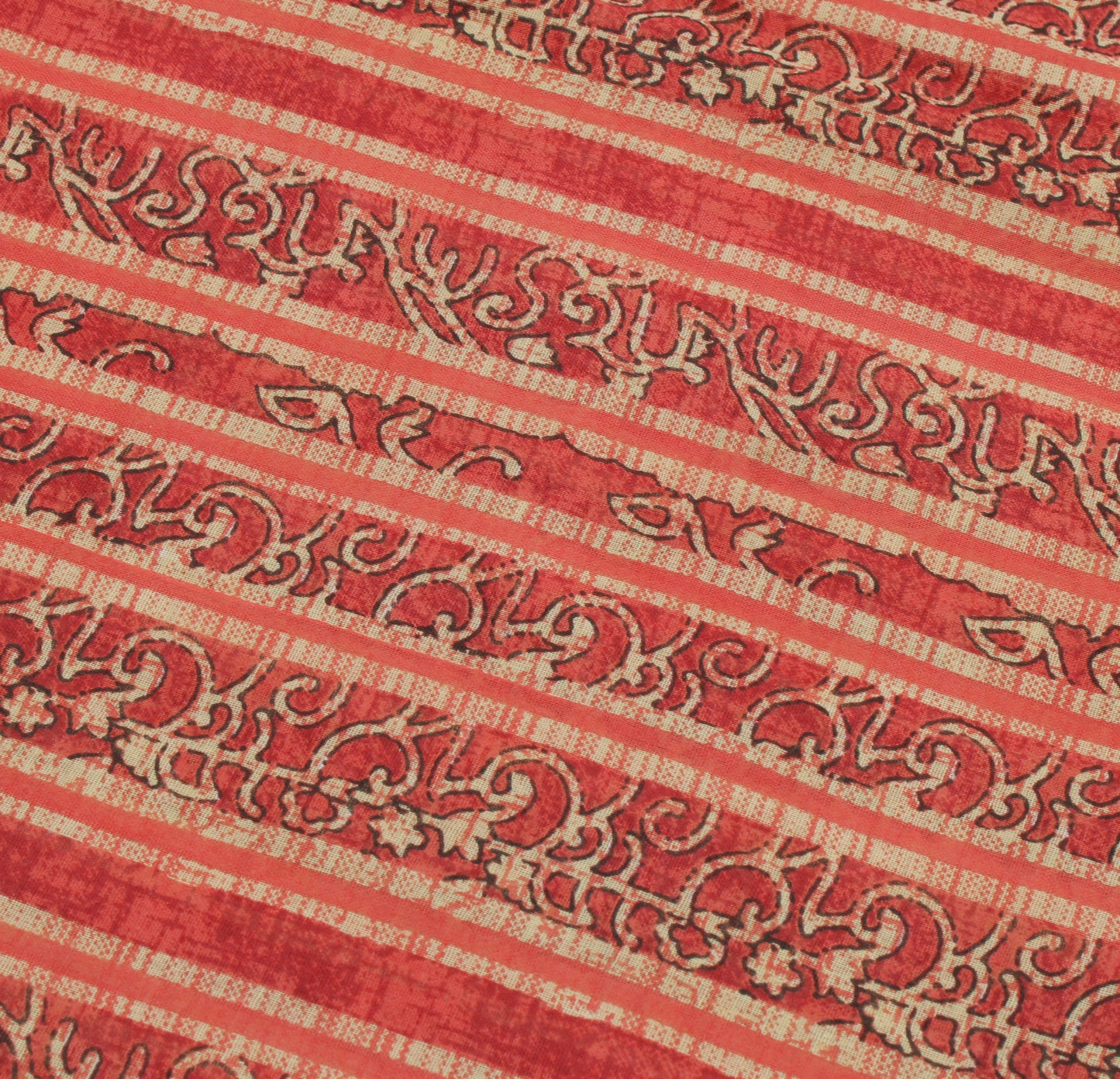 Sushila Vintage Indian Saree 100% Pure Cotton Printed Human Soft Craft Fabric
