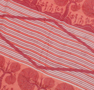 Sushila Vintage Pink Saree 100% Pure Cotton Printed Humans Soft Craft Fabric
