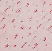 Sushila Vintage Pink Saree 100% Pure Cotton Printed Humans Soft Craft Fabric