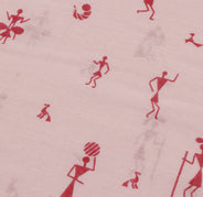 Sushila Vintage Pink Saree 100% Pure Cotton Printed Humans Soft Craft Fabric