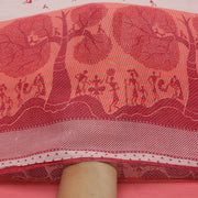 Sushila Vintage Pink Saree 100% Pure Cotton Printed Humans Soft Craft Fabric