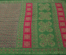 Sushila Vintage Gray Indian Saree 100% Pure Cotton Printed Soft Craft Fabric