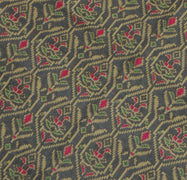 Sushila Vintage Gray Indian Saree 100% Pure Cotton Printed Soft Craft Fabric