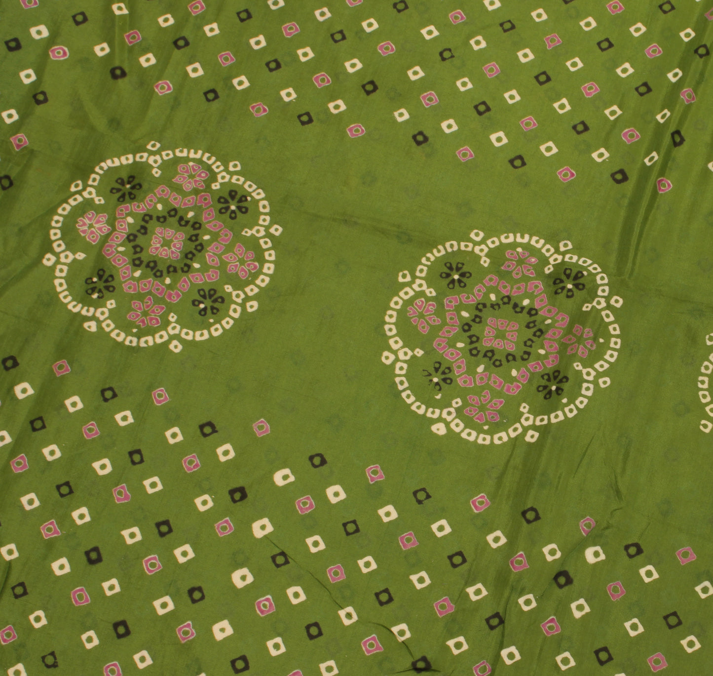 Sushila Vintage Yellow Saree 100% Pure Cotton Bandhani Printed Soft Craft Fabric