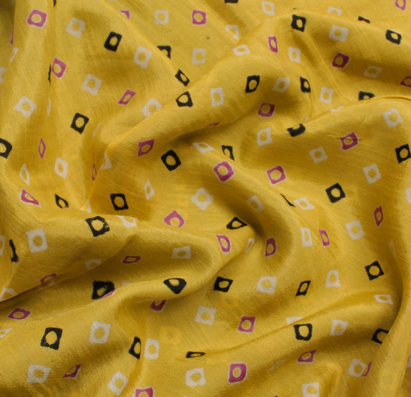 Sushila Vintage Yellow Saree 100% Pure Cotton Bandhani Printed Soft Craft Fabric