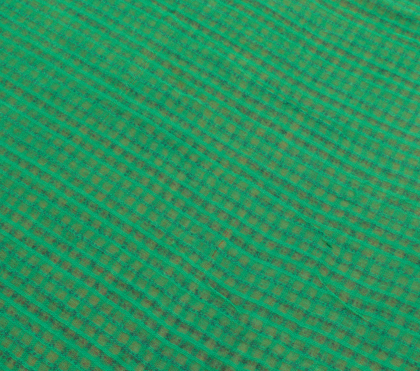 Sushila Vintage Green Saree 100% Pure Cotton Printed Soft Craft 5 Yard Fabric