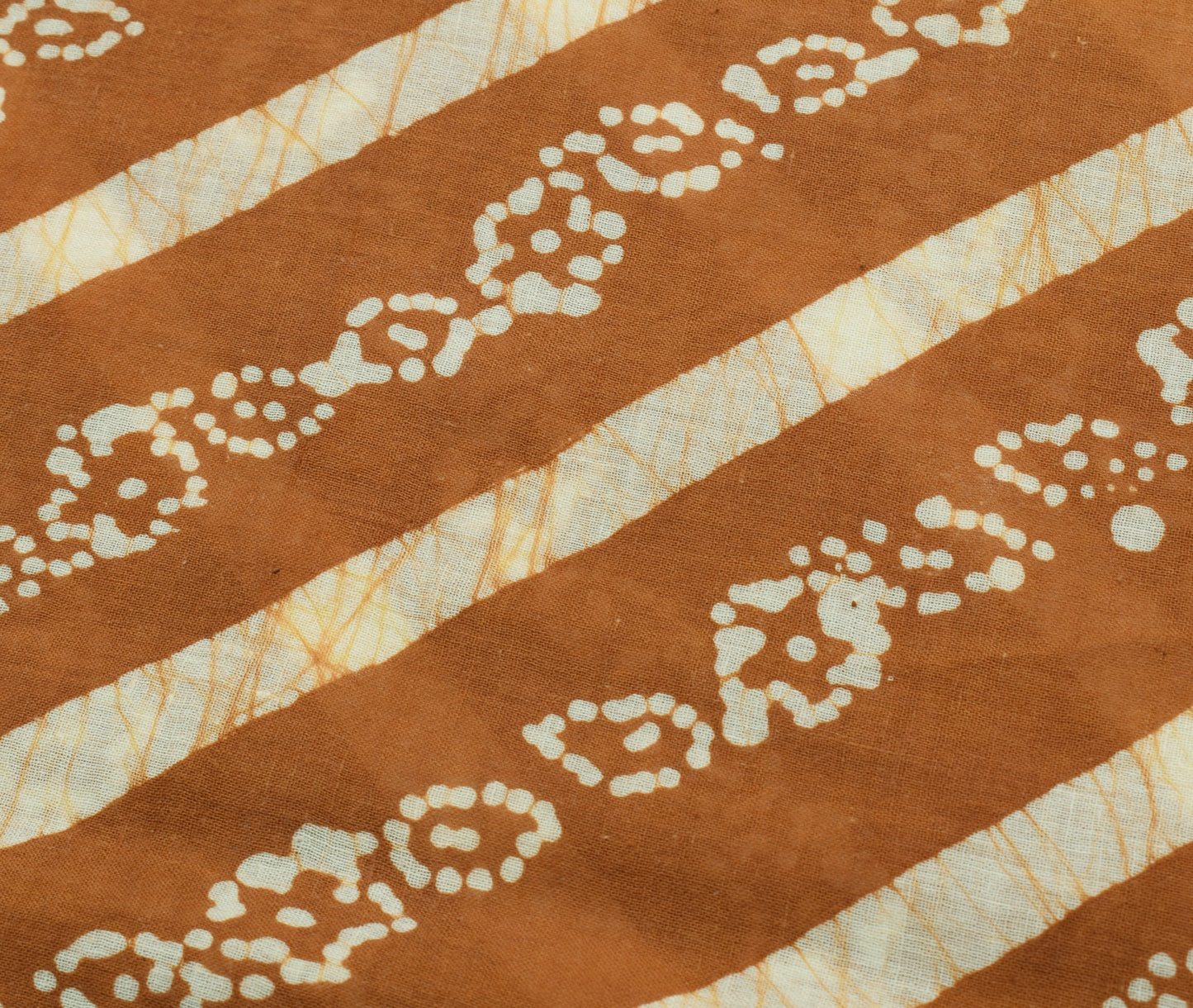 Sushila Vintage Brown Saree 100% Pure Cotton Batik Printed Soft Craft Fabric