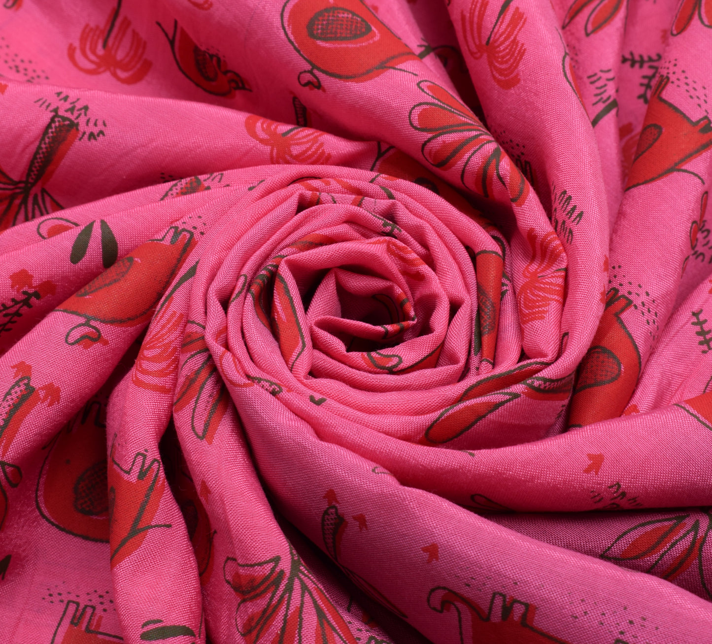 Sushila Vintage Pink Saree 100% Pure Cotton Printed Elephant Soft Craft Fabric