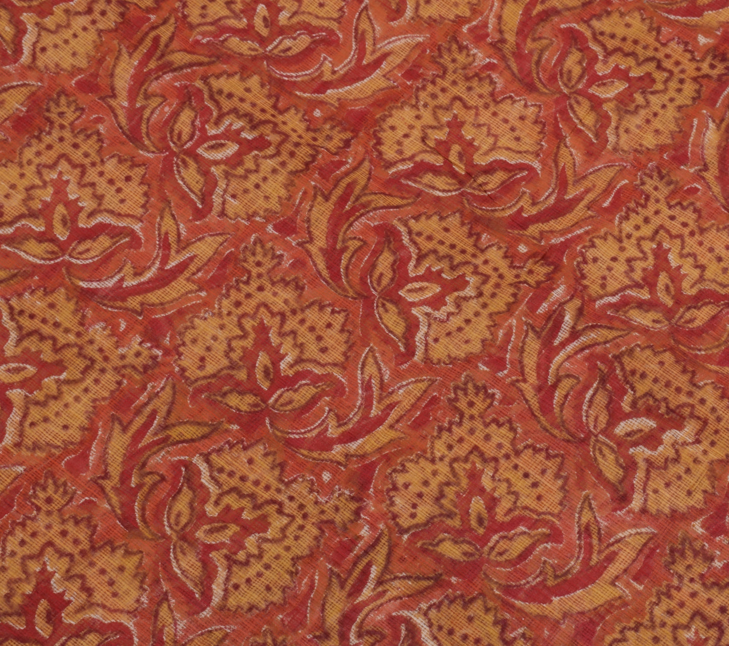 Sushila Vintage Indian Saree 100% Pure Cotton Printed Floral Craft 5 Yard Fabric