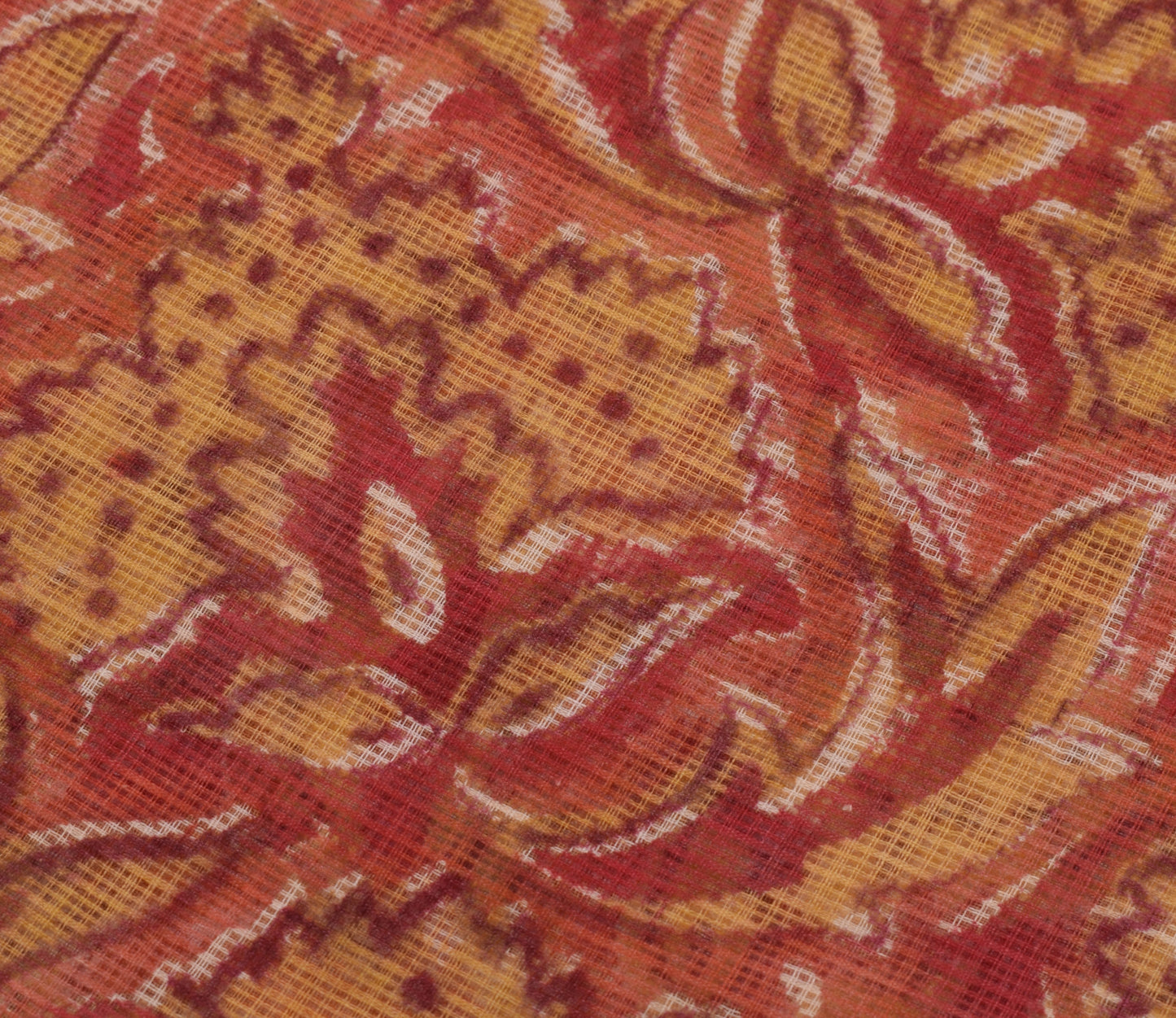 Sushila Vintage Indian Saree 100% Pure Cotton Printed Floral Craft 5 Yard Fabric