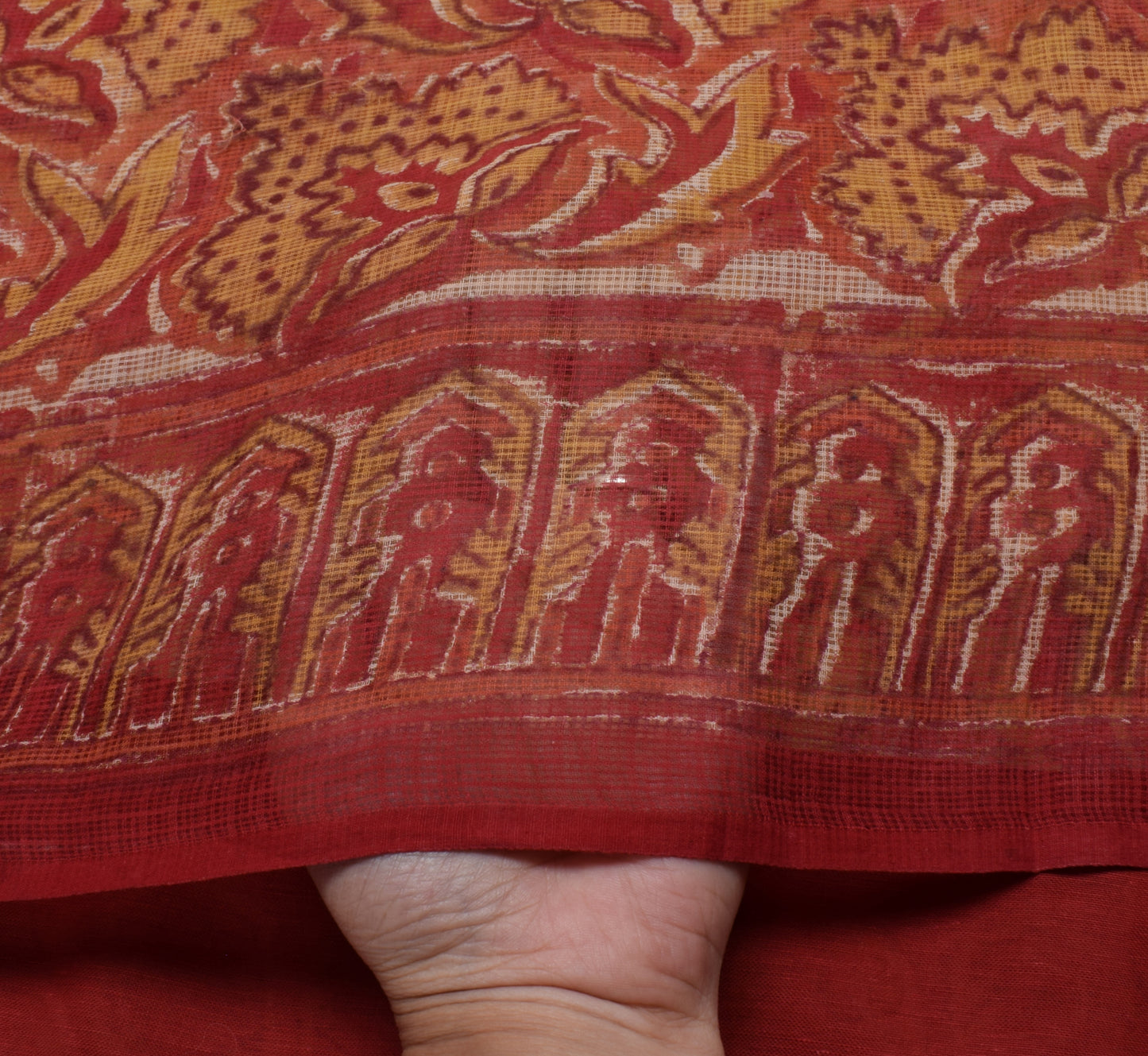 Sushila Vintage Indian Saree 100% Pure Cotton Printed Floral Craft 5 Yard Fabric