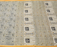 Sushila Vintage Cream Indian Saree 100% Pure Cotton Printed Soft Craft Fabric