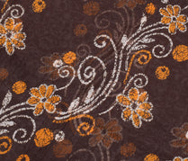Sushila Vintage Dark Brown Saree Blend Cotton Printed Soft Craft 5 YD Fabric