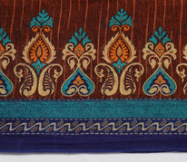 Sushila Vintage Brown Saree 100% Pure Cotton Printed 5 Yard  Soft Craft Fabric