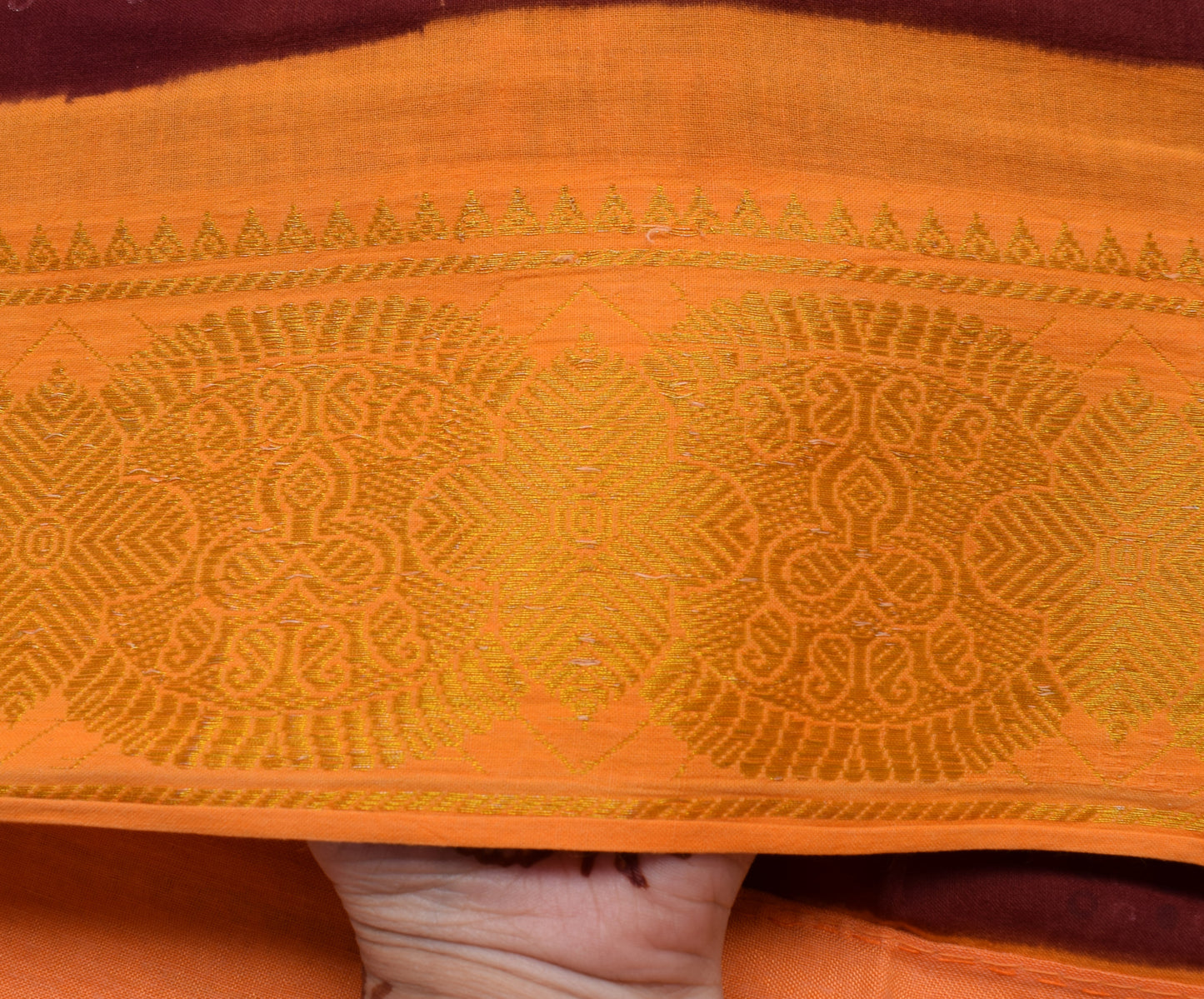 Sushila Vintage Maroon Saree 100% Pure Cotton Bandhani Printed Soft Craft Fabric