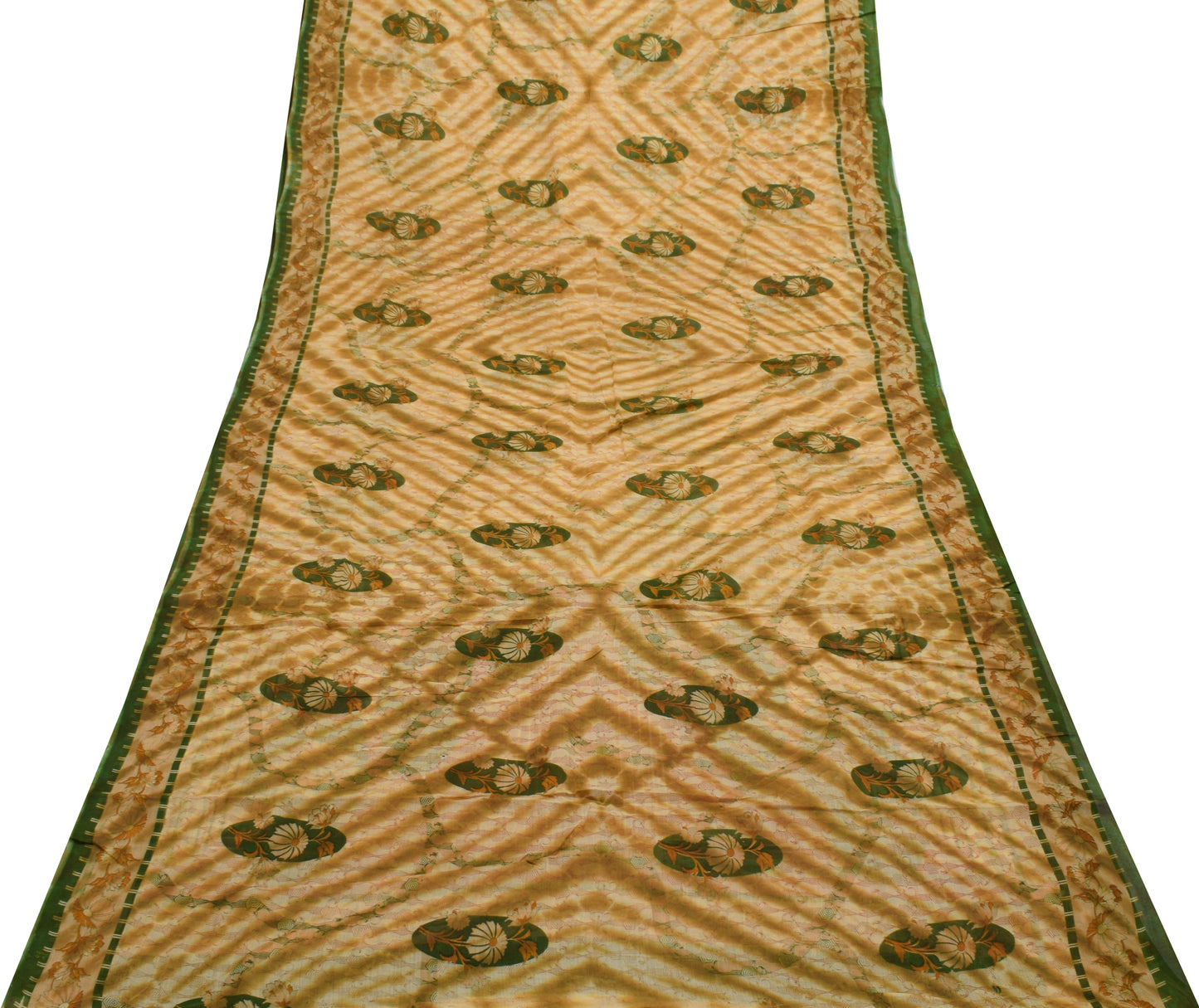 Sushila Vintage Indian Saree 100% Pure Cotton Printed Floral Soft Craft Fabric