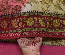 Sushila Vintage Indian Saree 100% Pure Cotton Printed Floral Soft Craft Fabric