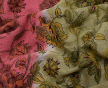 Sushila Vintage Indian Saree 100% Pure Cotton Printed Floral Soft Craft Fabric