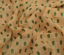 Sushila Vintage Light Brown Saree Blend Cotton Printed Floral Sheer Craft Fabric