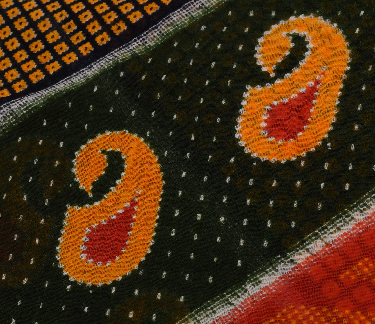 Sushila Vintage Indian Saree 100% Pure Cotton Printed Craft 5 Yard Sari Fabric