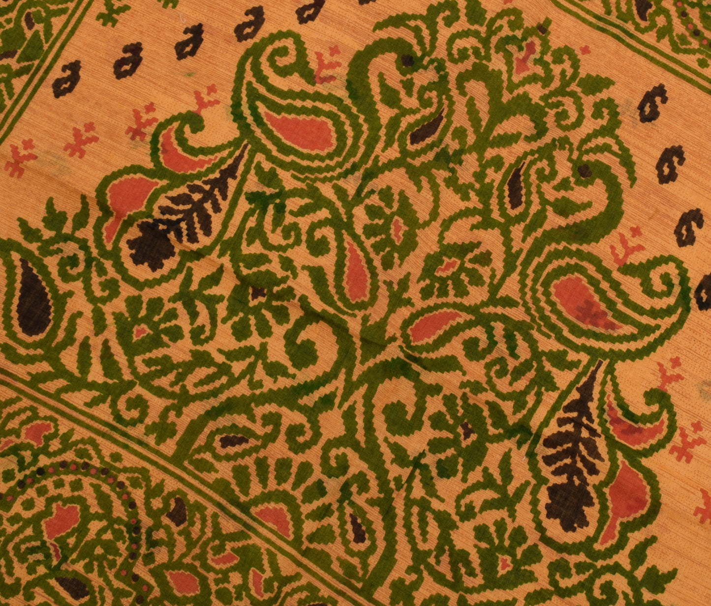 Sushila Vintage Indian Saree 100% Pure Cotton Printed Floral Soft Craft Fabric