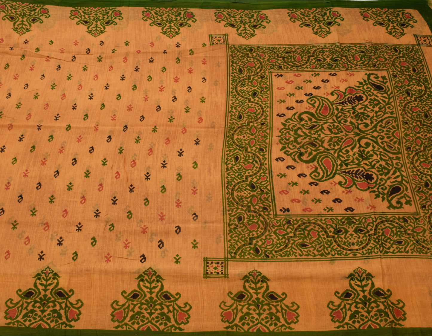 Sushila Vintage Indian Saree 100% Pure Cotton Printed Floral Soft Craft Fabric
