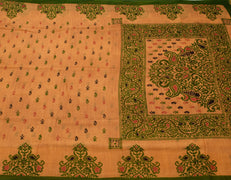 Sushila Vintage Indian Saree 100% Pure Cotton Printed Floral Soft Craft Fabric