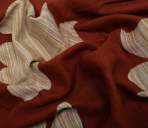 Sushila Vintage Brown Saree 100% Pure Cotton Printed Floral Soft Craft Fabric
