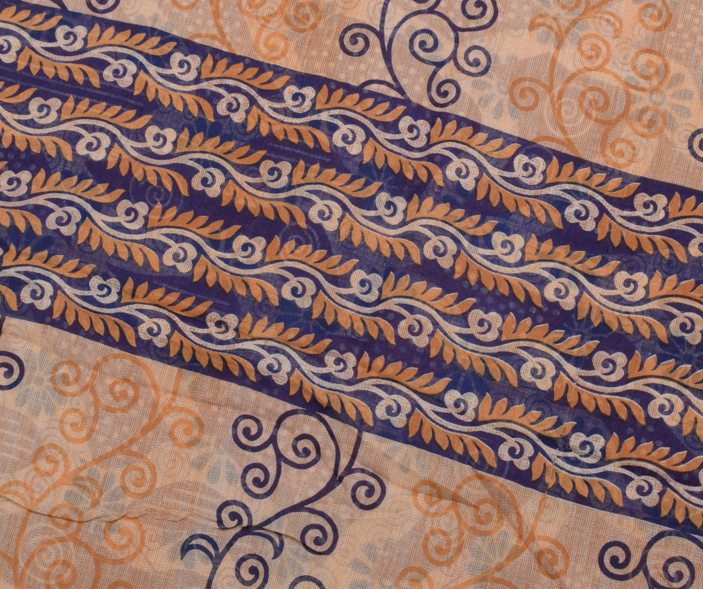 Sushila Vintage Indian Saree 100% Pure Cotton Printed Floral Soft Craft Fabric