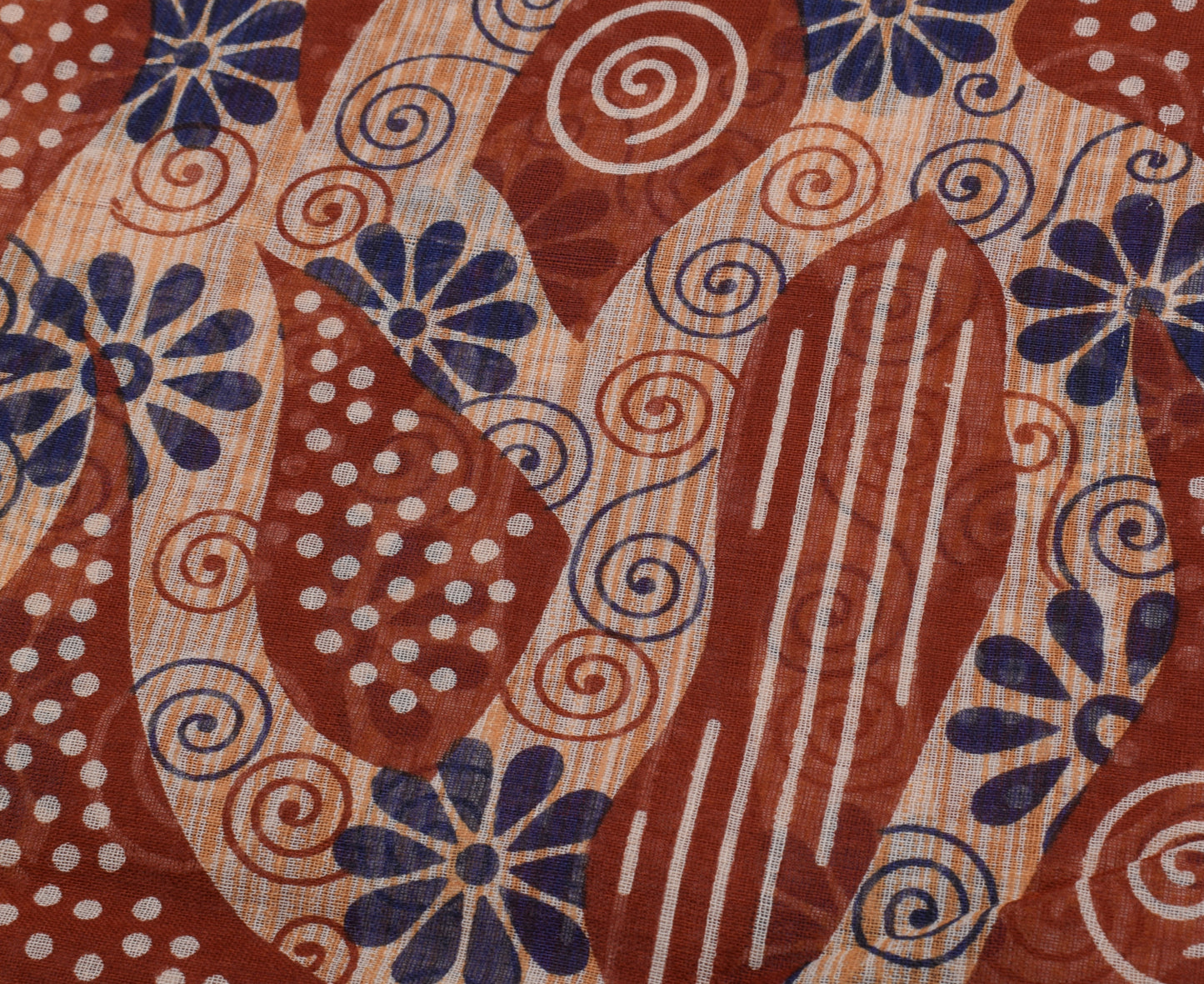 Sushila Vintage Indian Saree 100% Pure Cotton Printed Floral Soft Craft Fabric