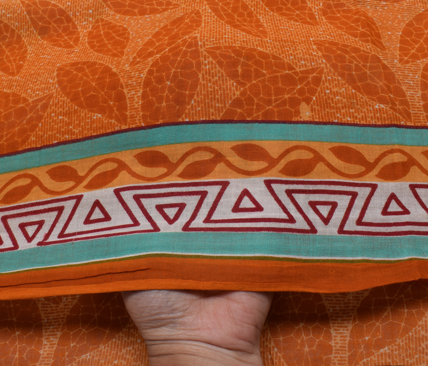 Sushila Vintage Mustard Saree 100% Pure Cotton Printed Floral Soft Craft Fabric