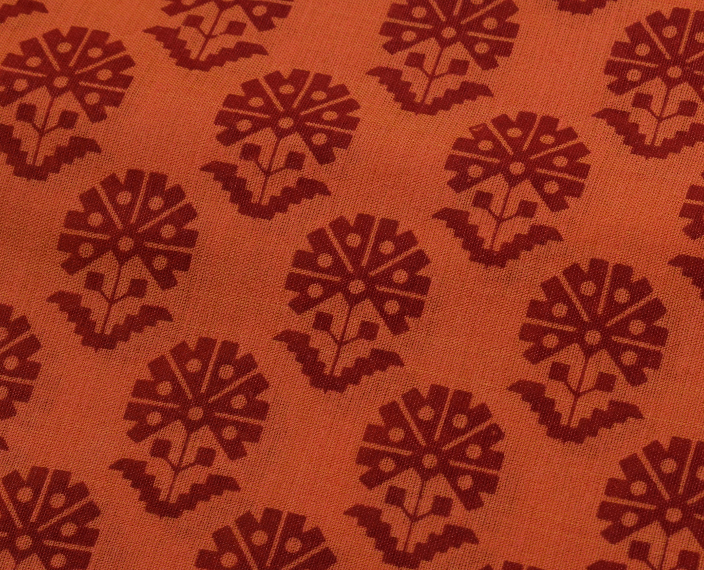 Sushila Vintage Peach Saree 100% Pure Cotton Printed Floral Soft Craft Fabric