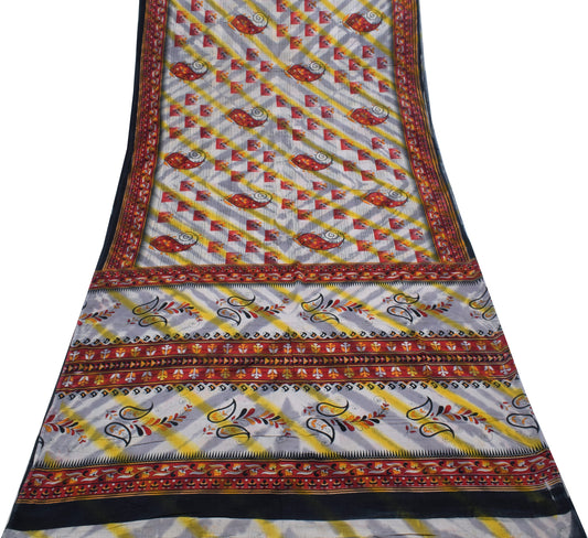 Sushila Vintage Multi-Color Saree Pure Cotton Printed Floral Soft Craft Fabric