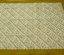 Sushila Vintage Cream Saree 100% Pure Cotton Printed Floral Soft Craft Fabric