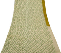 Sushila Vintage Cream Saree 100% Pure Cotton Printed Floral Soft Craft Fabric