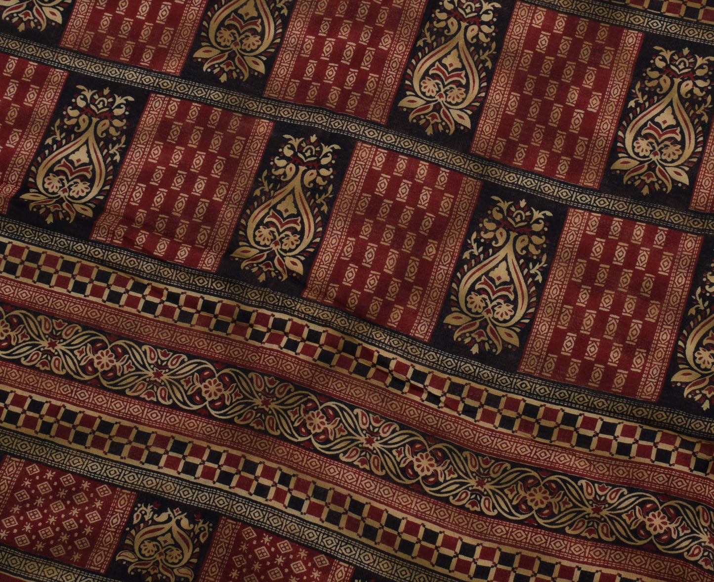 Sushila Vintage Indian Saree Pure Cotton Printed 5 Yard Soft Craft Sari Fabric