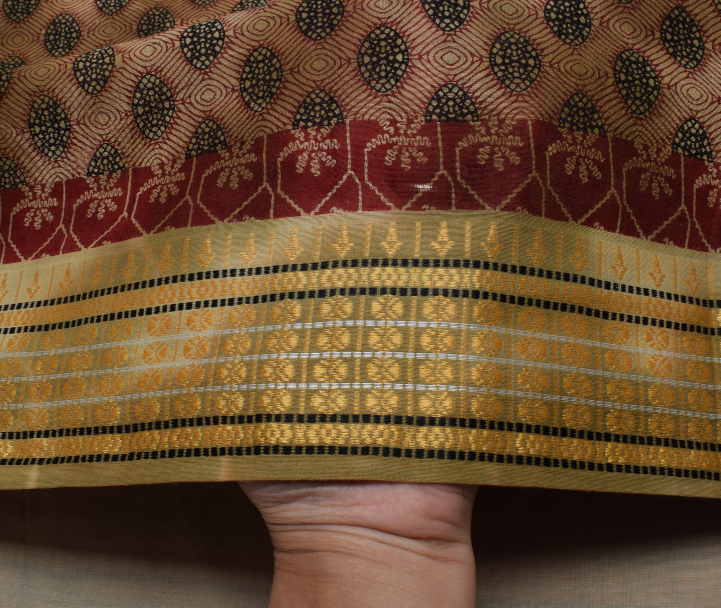 Sushila Vintage Indian Saree Pure Cotton Printed 5 Yard Soft Craft Sari Fabric