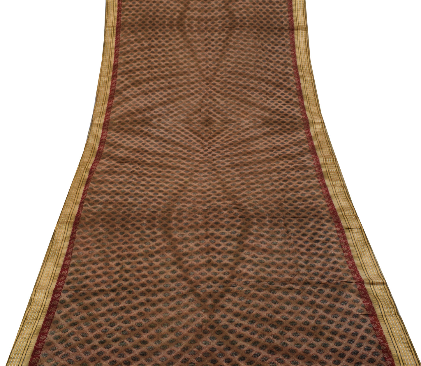 Sushila Vintage Indian Saree Pure Cotton Printed 5 Yard Soft Craft Sari Fabric