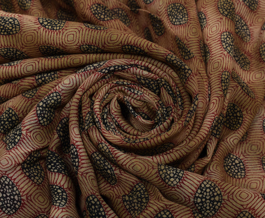 Sushila Vintage Indian Saree Pure Cotton Printed 5 Yard Soft Craft Sari Fabric