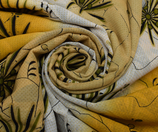 Sushila Vintage Multi-Color Saree Pure Cotton Printed Floral Soft Craft Fabric