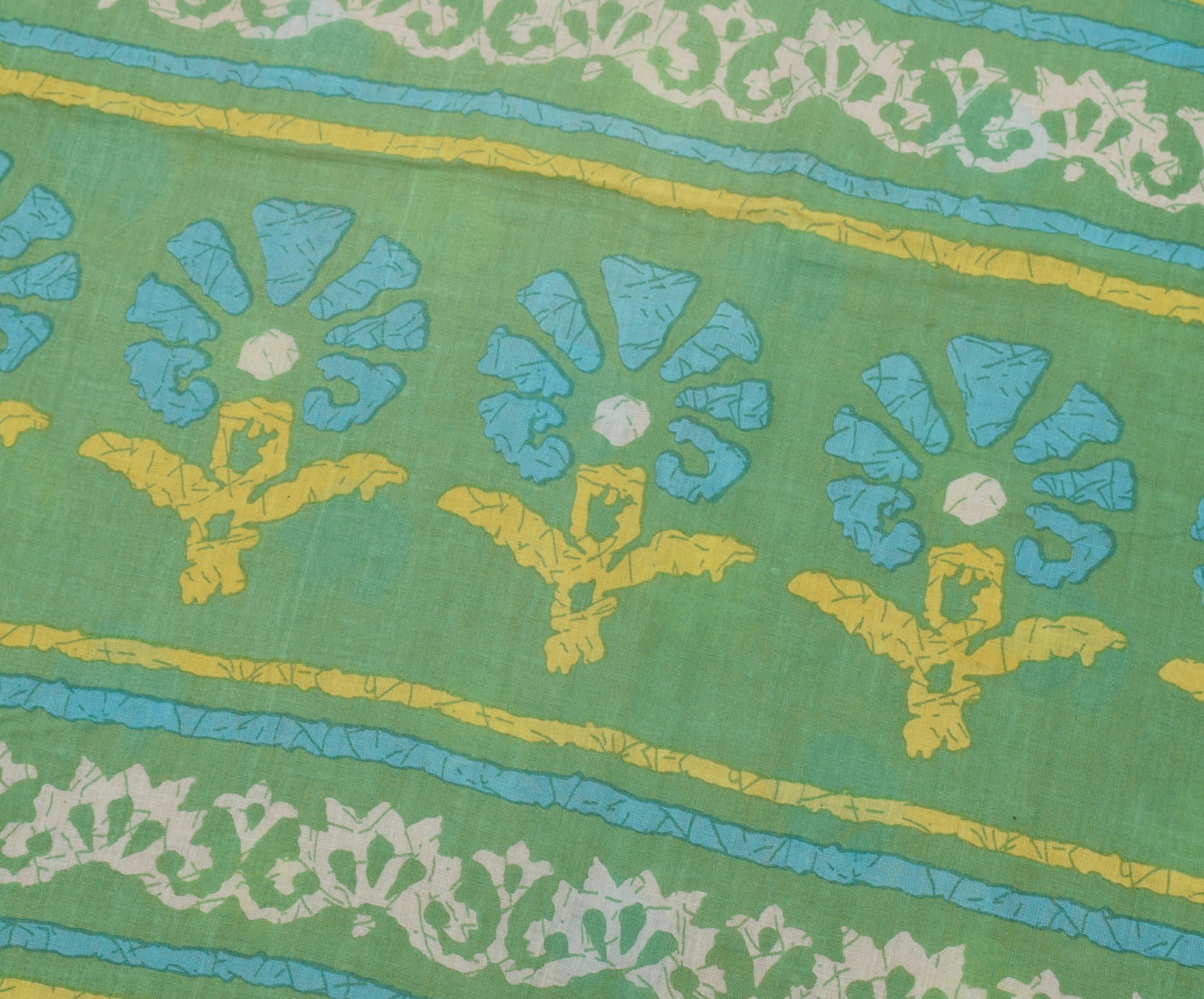 Sushila Vintage Light Brown Saree 100% Pure Cotton Printed Soft Craft Fabric