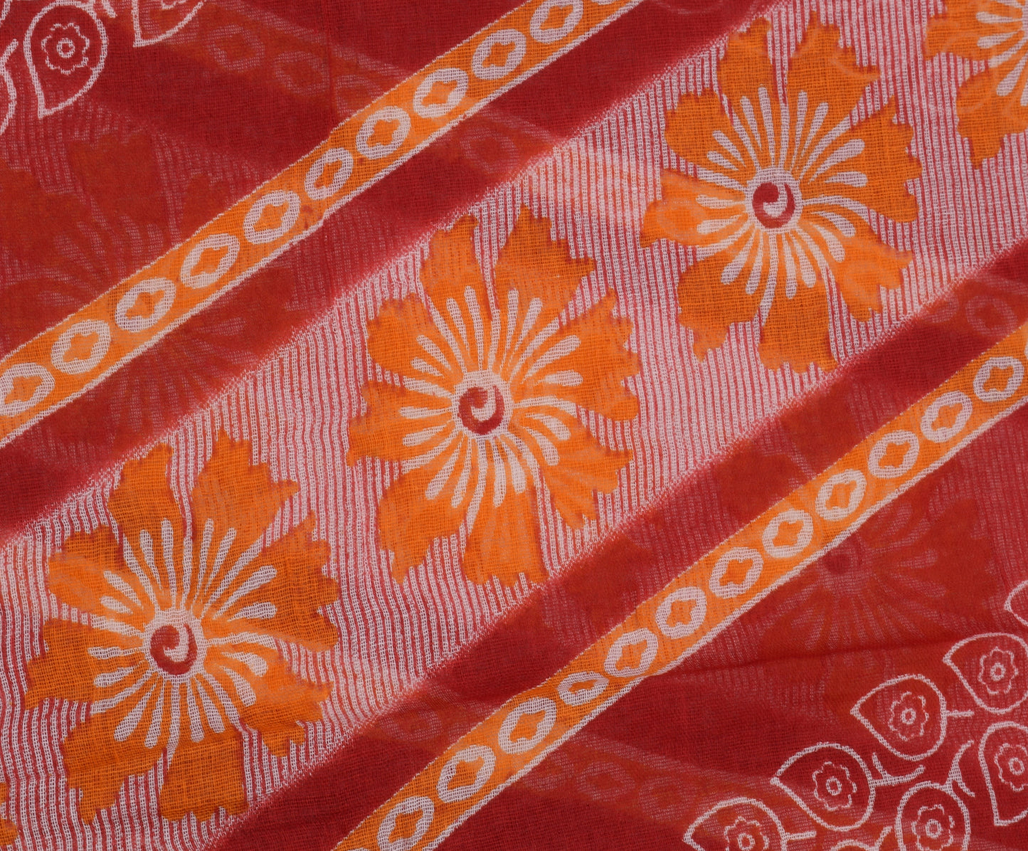 Sushila Vintage Indian Saree 100% Pure Cotton Printed Floral Soft Craft Fabric